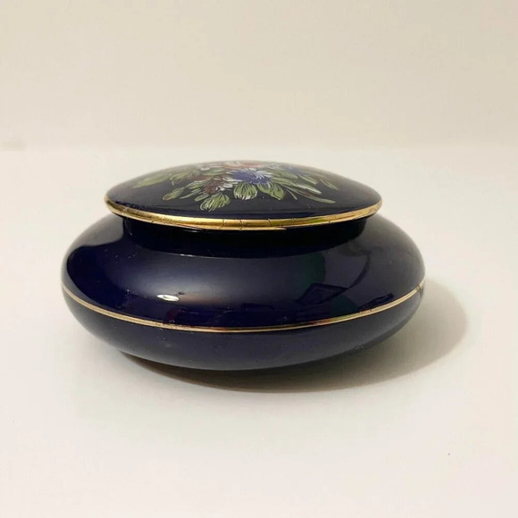Vintage Creazioni Lidded Trinket Dish Made in Italy Floral  Design - Picture 15 of 16